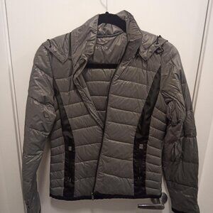 "BLINK" by Danier Leather grey puffer jacket with hood, 2XS